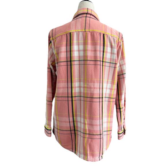 NWT Outerknown Blanket Shirt XS/S Button Up Shacket Pink Plaid Organic Cotton - Picture 3 of 12